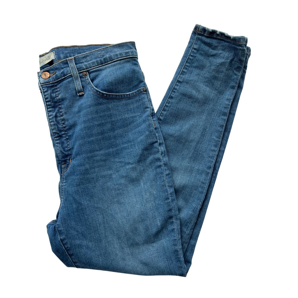 Madewell 11" High-Rise Skinny Jeans Medium Wash Blue Size 31 Distressed‎ Hem
